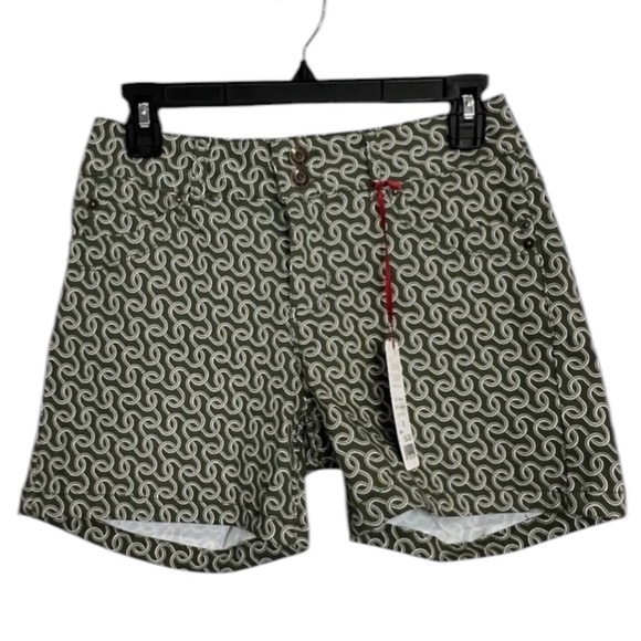 Sabrina Lauren Pants - NWT - Sabrina Lauren Women's Olive Green Geometric Print Shorts - Size 8